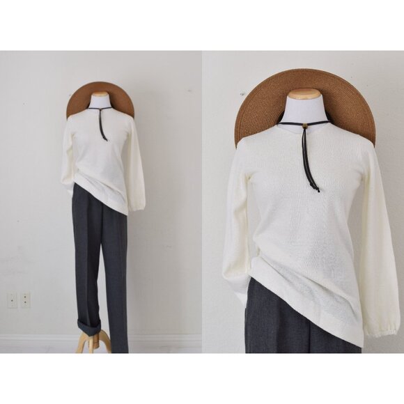 Vintage 90s Orlon/Acrylic Knit‎ Tunic Sweater Top - Picture 1 of 10